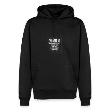 Citation drôle Ingénierie Solution Problèmes Sarkas - Sweat à capuche Premium bio Homme - noir - Devant - Nico (187cm)