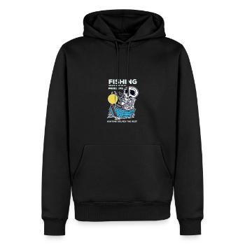 pêche citation drôle chassepêche pêche pêche - Sweat à capuche Premium bio Homme - noir - Devant - Nico (187cm)