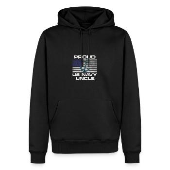 Nous a bénis citation oncle fier - Sweat à capuche Premium bio Homme - noir - Devant - Nico (187cm)