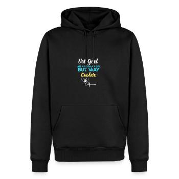 Drôles de vétérinaires -Technicienne vétérinaire Femmes filles - Sweat à capuche Premium bio Homme - noir - Devant - Nico (187cm)