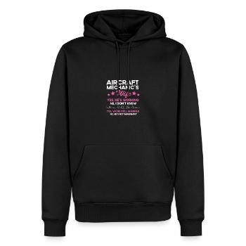 Funny Airplane Mechanic Mrs. Women Fra - Men’s Premium Organic Hoodie - black - Front - Nico (187cm)