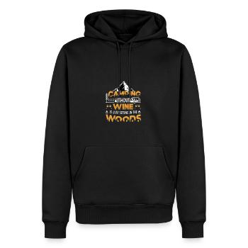 Devis vintage Camping Aventure - Sweat à capuche Premium bio Homme - noir - Devant - Nico (187cm)