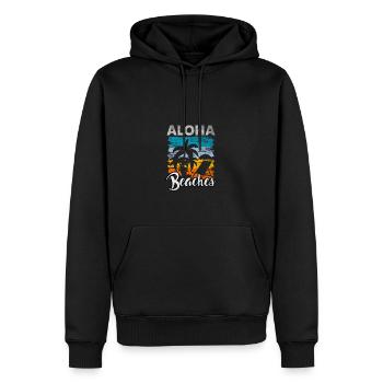 Citation Aloha Beach Hawaii Vintage Palm Beach - Sweat à capuche Premium bio Homme - noir - Devant - Nico (187cm)