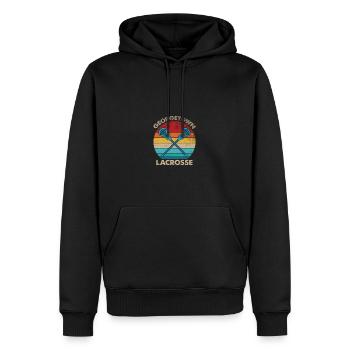 Tennisliebhaber Vintage La-Crosse Distressed Tenis - Männer Premium Bio Hoodie - Schwarz - Vorne - Nico (187cm)