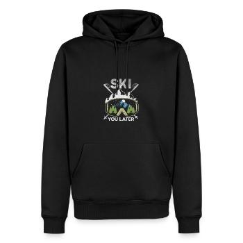 Ski, später Winter Sport Alpine Ski Ski Ski Skifah - Männer Premium Bio Hoodie - Schwarz - Vorne - Nico (187cm)