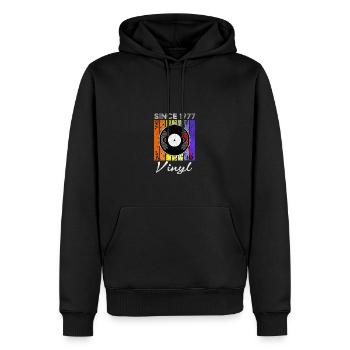 Depuis 1977 Vinyle Rétro -Disques -Vintage -Musique - Sweat à capuche Premium bio Homme - noir - Devant - Nico (187cm)