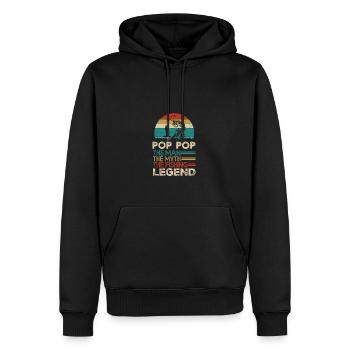 Pop-pop l’homme, le mythe de la bénédiction du pêcheur Vin - Sweat à capuche Premium bio Homme - noir - Devant - Nico (187cm)
