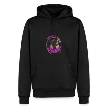 Lustige Quote Pferdbesitzer Mädchen Kuhmädchen Vin - Männer Premium Bio Hoodie - Schwarz - Vorne - Nico (187cm)
