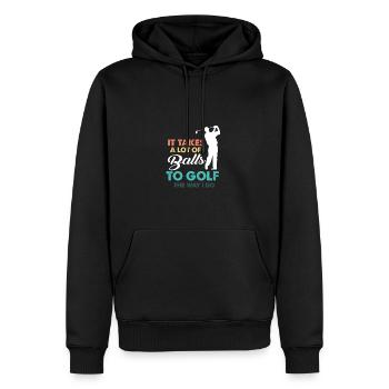 Golf Gag Fun Vintage Golfbällchen Pun Jokkontrolle - Männer Premium Bio Hoodie - Schwarz - Vorne - Nico (187cm)