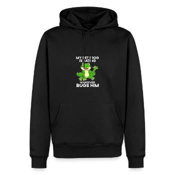 Frog catch 'toad hunting design for an ox fr - Men’s Premium Organic Hoodie - black - Front - Nico (187cm)