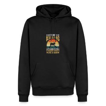 It is not killed, it goes to the food - Men’s Premium Organic Hoodie - black - Front - Nico (187cm)