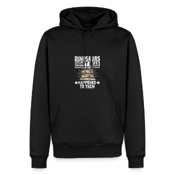 Dinosaurier las nicht so aus, was mit ihnen passie - Männer Premium Bio Hoodie - Schwarz - Vorne - Nico (187cm)
