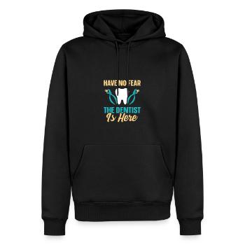 Don't be afraid, the dentist is here - Men’s Premium Organic Hoodie - black - Front - Nico (187cm)