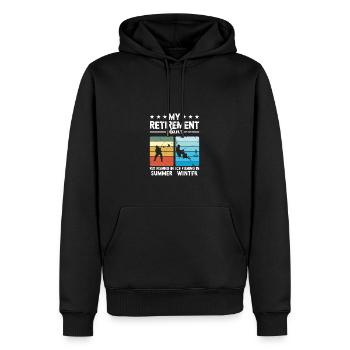 Fly fishing - Ice fishing pension scheme - Men’s Premium Organic Hoodie - black - Front - Nico (187cm)