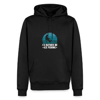 Je préfère pêcher sur glace - Sweat à capuche Premium bio Homme - noir - Devant - Nico (187cm)
