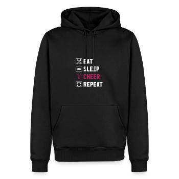 Essen Sie Schlafjubel wiederhole lustige Cheerlead - Männer Premium Bio Hoodie - Schwarz - Vorne - Nico (187cm)