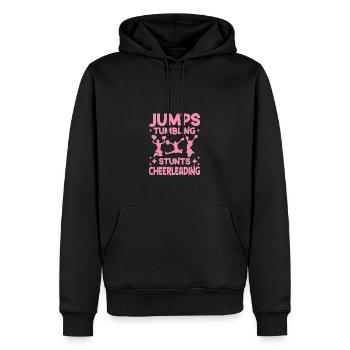 Sauts d’assaut cascades cheerleading - Sweat à capuche Premium bio Homme - noir - Devant - Nico (187cm)