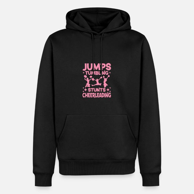 Sauts d’assaut cascades cheerleading - Sweat à capuche Premium bio Homme - noir