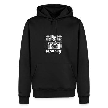 J’ai une mémoire photographique - Sweat à capuche Premium bio Homme - noir - Devant - Nico (187cm)