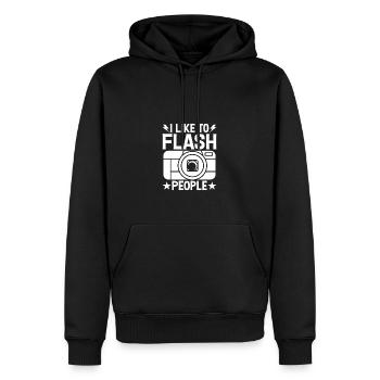 Ich mag es, Leute zu blinken - Männer Premium Bio Hoodie - Schwarz - Vorne - Nico (187cm)