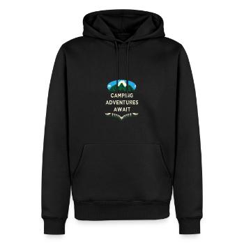 Les aventures de camping attendent les vacances en camping-car Camp Tr - Sweat à capuche Premium bio Homme - noir - Devant - Nico (187cm)