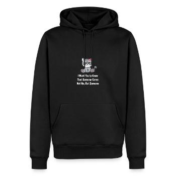 Jemand kümmert sich nicht um mich, sondern um jema - Männer Premium Bio Hoodie - Schwarz - Vorne - Nico (187cm)