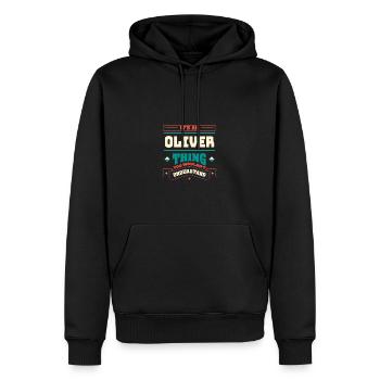 C’est un nom de famille Oliver Thing correspondant à la famille F - Sweat à capuche Premium bio Homme - noir - Devant - Nico (187cm)