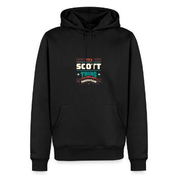 C’est un nom de famille Scott Thing correspondant à la famille Fam - Sweat à capuche Premium bio Homme - noir - Devant - Nico (187cm)