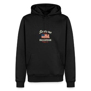 Les Américains grandissent avec des parties bulgares patriotes - Sweat à capuche Premium bio Homme - noir - Devant - Nico (187cm)