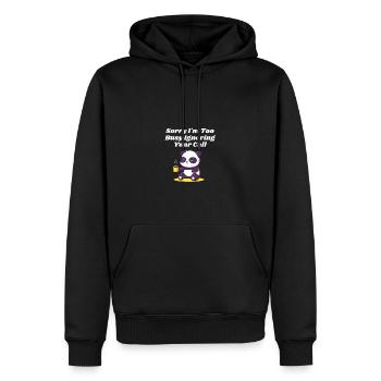 Je suis trop occupé sarcastique à propos de votre appel. - Sweat à capuche Premium bio Homme - noir - Devant - Nico (187cm)