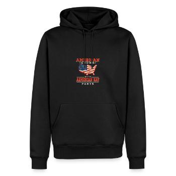 Les Américains cultivent avec des morceaux de foin arméniens - Sweat à capuche Premium bio Homme - noir - Devant - Nico (187cm)