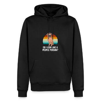 Est-ce que je ressemble à une personne qui convoite sarcastiquement - Sweat à capuche Premium bio Homme - noir - Devant - Nico (187cm)