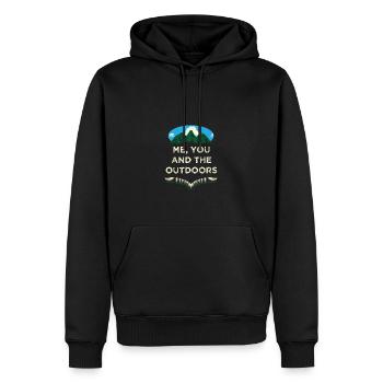 Ich du und die Natur im Freien Campingpaare Camper - Männer Premium Bio Hoodie - Schwarz - Vorne - Nico (187cm)
