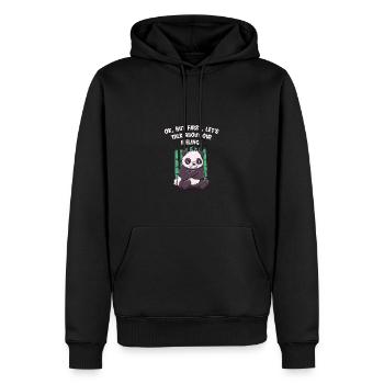 Parlons de nos sentiments drôle sarcasti - Sweat à capuche Premium bio Homme - noir - Devant - Nico (187cm)