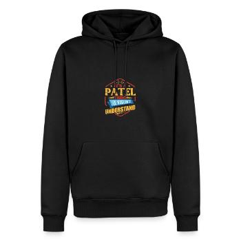C’est un nom de famille drôle de Patel Humor Fam - Sweat à capuche Premium bio Homme - noir - Devant - Nico (187cm)
