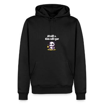 Hallo Auf Wiedersehen Introvertierte Sprüche antis - Männer Premium Bio Hoodie - Schwarz - Vorne - Nico (187cm)
