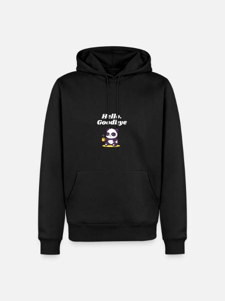 Hallo Auf Wiedersehen Introvertierte Sprüche antis - Männer Premium Bio Hoodie - Schwarz