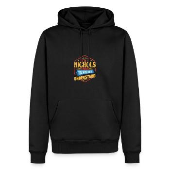 C’est un truc de Nichols drôle nom de famille humour F - Sweat à capuche Premium bio Homme - noir - Devant - Nico (187cm)