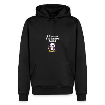 J’ai un bavard introverti - Sweat à capuche Premium bio Homme - noir - Devant - Nico (187cm)