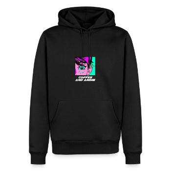 Café et Anime Manga Amateurs de café Japonais - Sweat à capuche Premium bio Homme - noir - Devant - Nico (187cm)