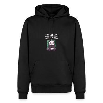 Ich habe nicht die Energie, mir lustiger introvert - Männer Premium Bio Hoodie - Schwarz - Vorne - Nico (187cm)
