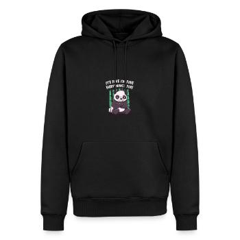 C’est bien, c’est bon, tout va bien drôle - Sweat à capuche Premium bio Homme - noir - Devant - Nico (187cm)