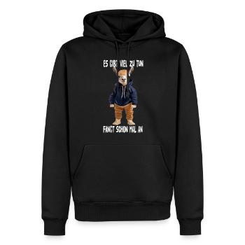 There's a lot to do, let's start - Men’s Premium Organic Hoodie - black - Front - Nico (187cm)