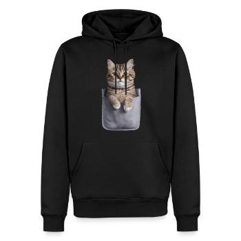 Ragdoll-Katze in der Tasche Geschenk - Männer Premium Bio Hoodie - Schwarz - Vorne - Nico (187cm)