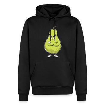 Birne - Männer Premium Bio Hoodie - Schwarz - Vorne - Nico (187cm)