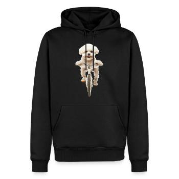 Bichon Frisé - Männer Premium Bio Hoodie - Schwarz - Vorne - Nico (187cm)