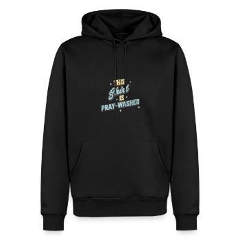 Cette chemise est délavée à la prière drôle - Sweat à capuche Premium bio Homme - noir - Devant - Nico (187cm)
