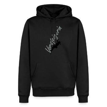 Vorsteigerin - Männer Premium Bio Hoodie - Schwarz - Vorne - Nico (187cm)