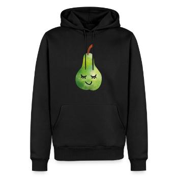 birne - Männer Premium Bio Hoodie - Schwarz - Vorne - Nico (187cm)