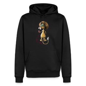 Lion Fuzzie - Men’s Premium Organic Hoodie - black - Front - Nico (187cm)